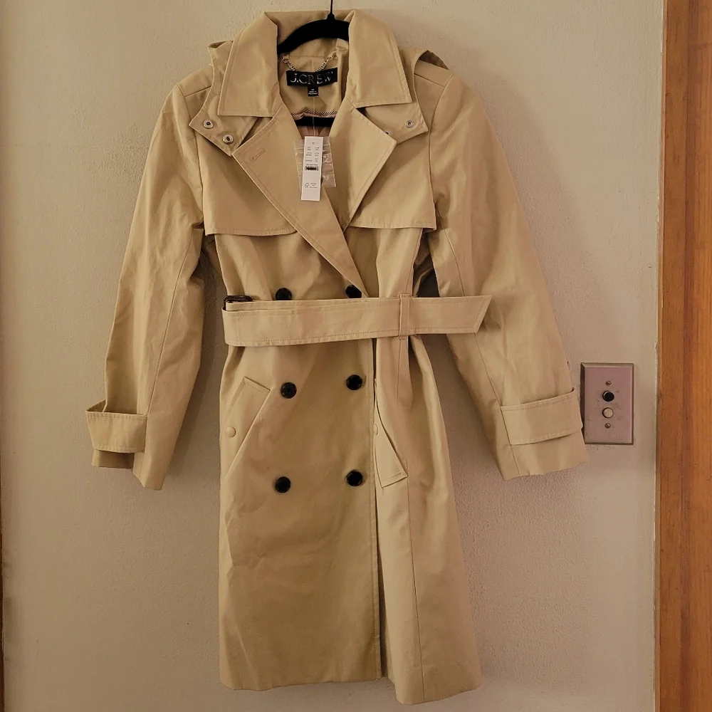 J. Crew New Icon Trench Coat #BF456- Vintage Khaki - Picture 6 of 12